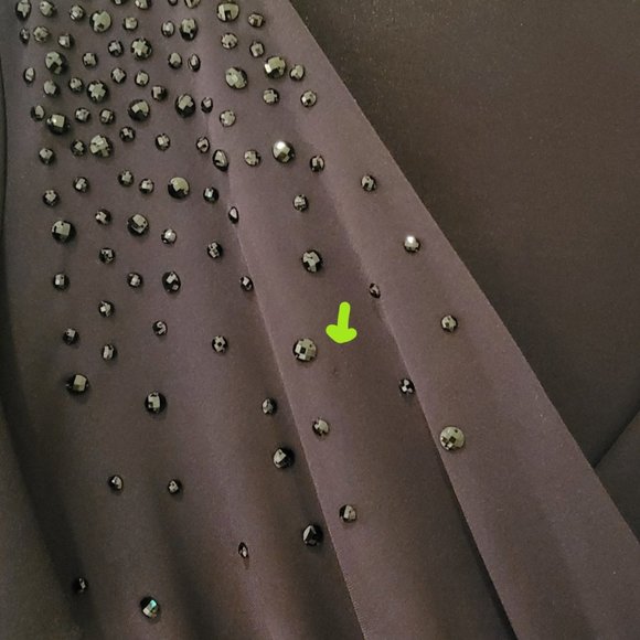 Calvin Klein Purple Stretch Embellished Surplice Neck Flutter Sleeve Dress Sz 1X - Picture 7 of 7